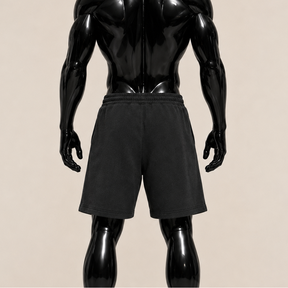 0005. CORE SWEAT SHORT - WASHED BLACK