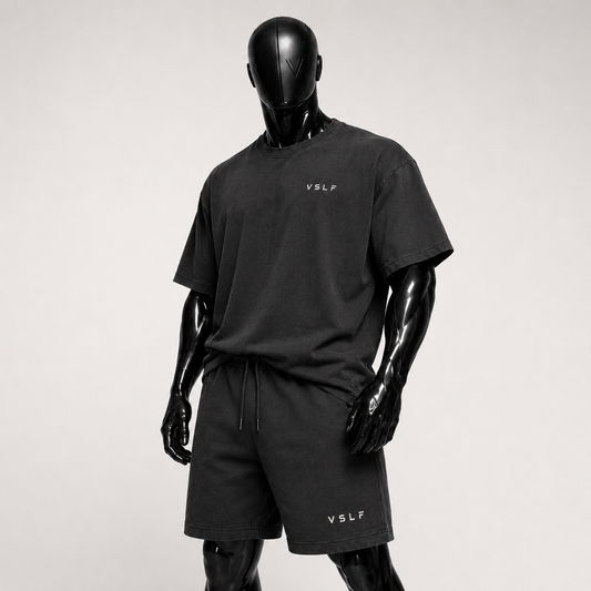 0006. CORE JERSEY T-SHIRT - WASHED BLACK