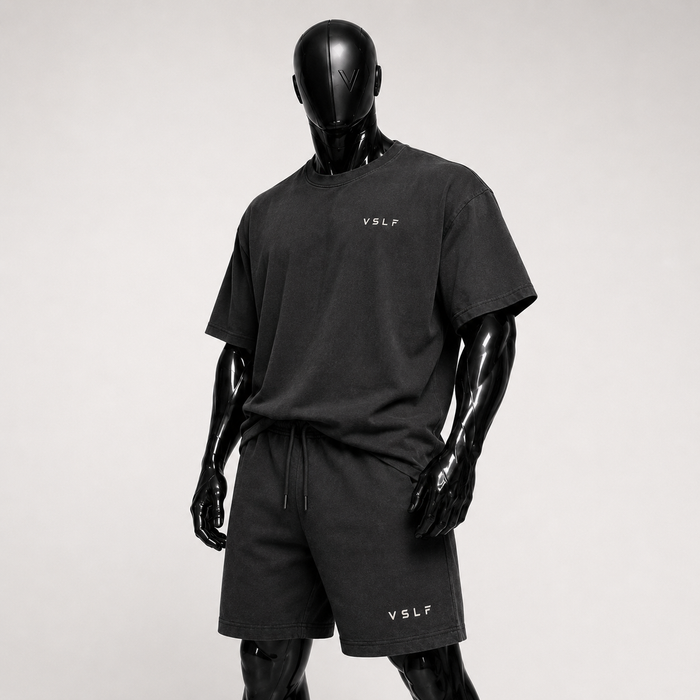 0006. CORE JERSEY T-SHIRT - WASHED BLACK