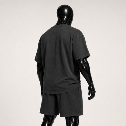 0006. CORE JERSEY T-SHIRT - WASHED BLACK