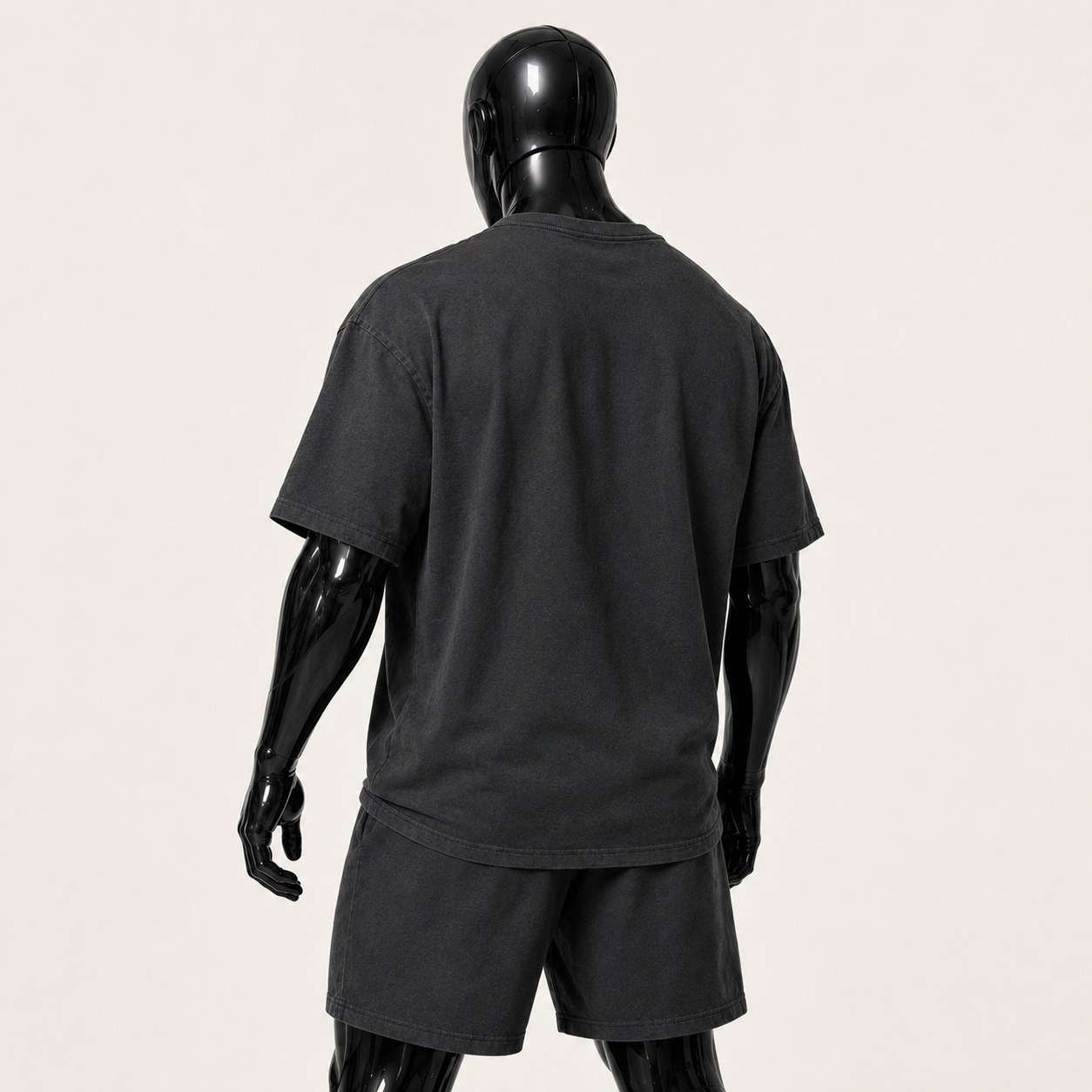 0008. OVERSIZED V EMBLEM JERSEY - WASHED BLACK