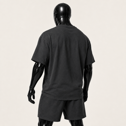 0008. OVERSIZED V EMBLEM JERSEY - WASHED BLACK