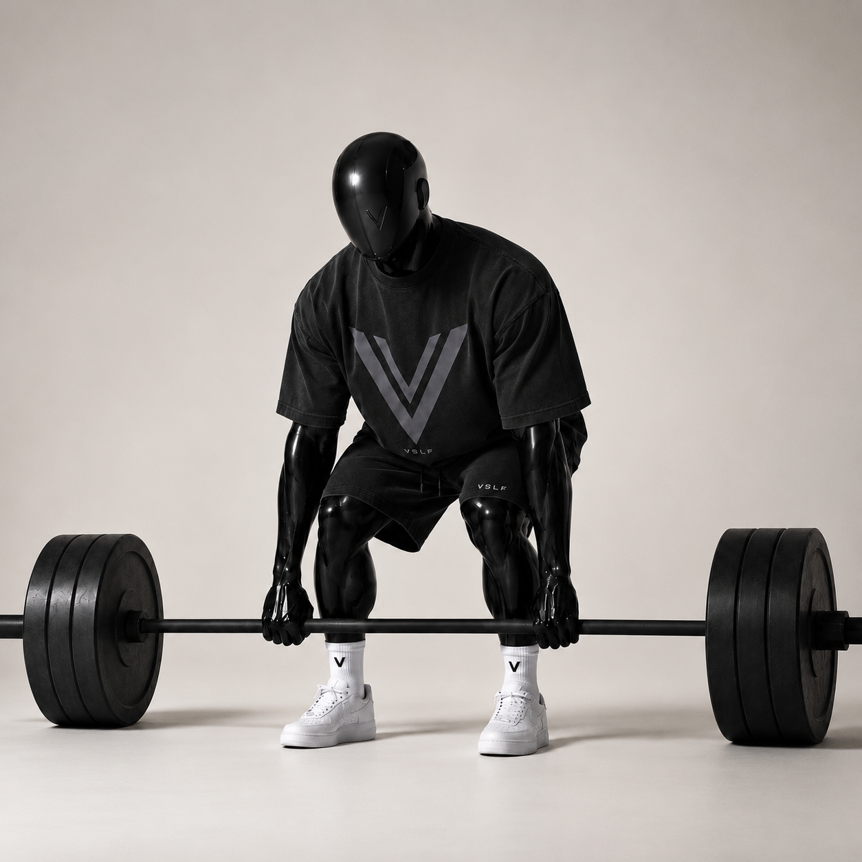 0008. OVERSIZED V EMBLEM JERSEY - WASHED BLACK