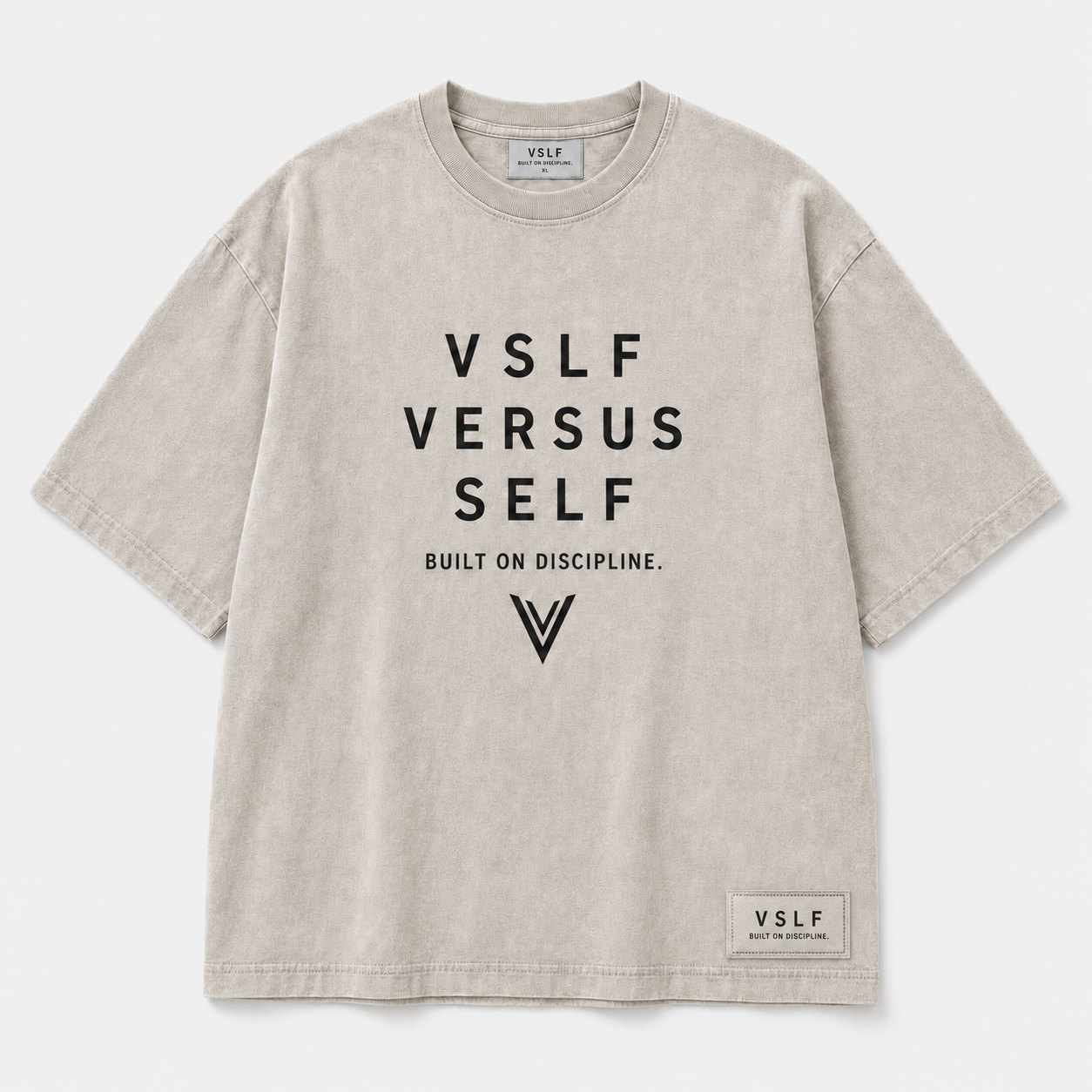Washed Bone Statement Oversized T-Shirt