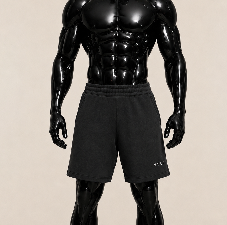 0005. CORE SWEAT SHORT - WASHED BLACK