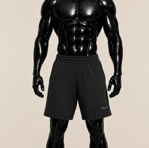 0005. CORE SWEAT SHORT - WASHED BLACK