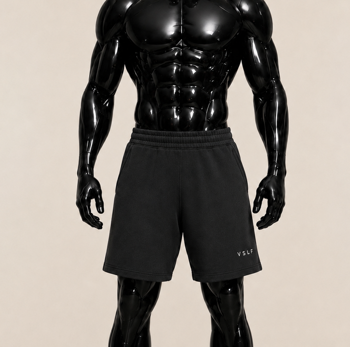 0005. CORE SWEAT SHORT - WASHED BLACK
