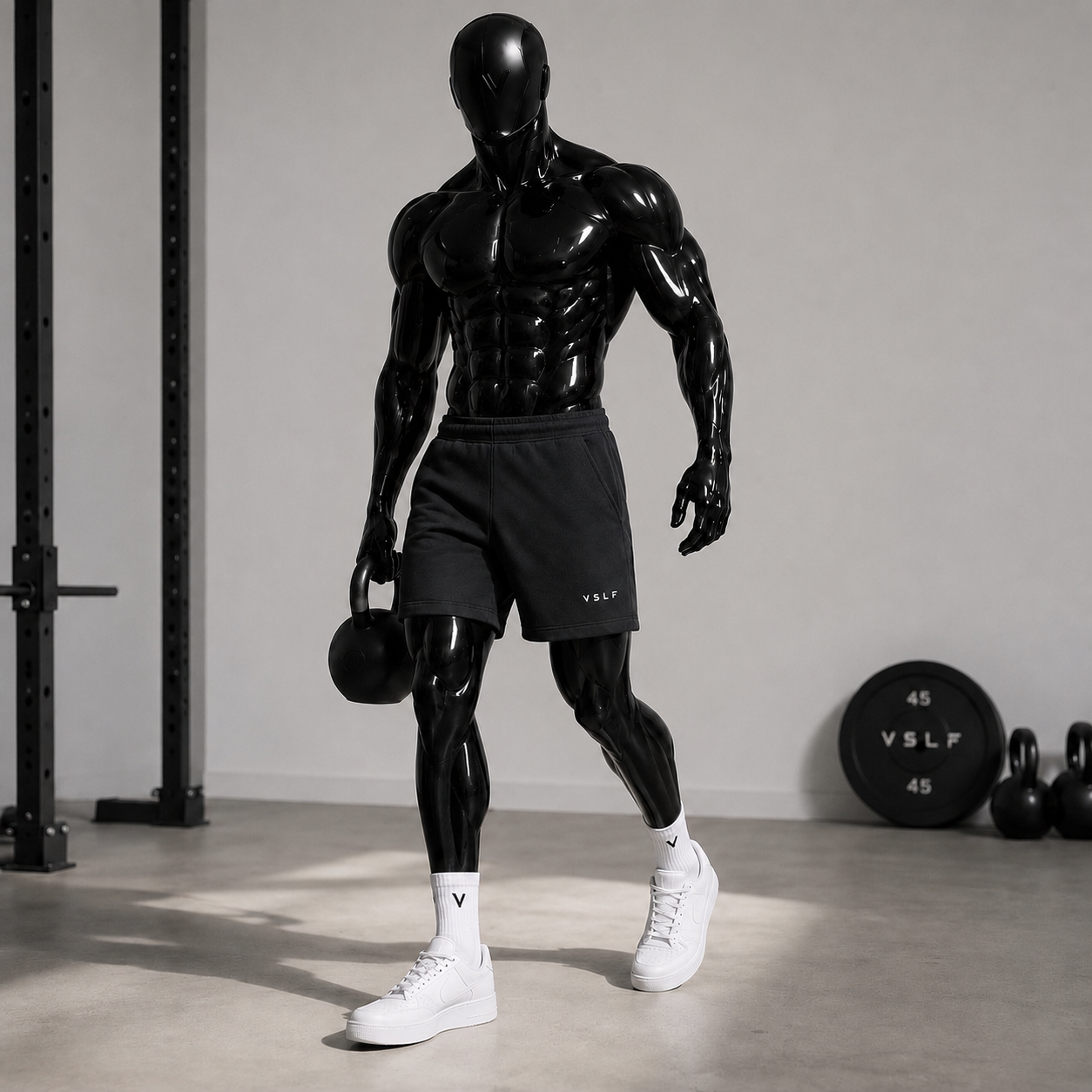 0005. CORE SWEAT SHORT - WASHED BLACK