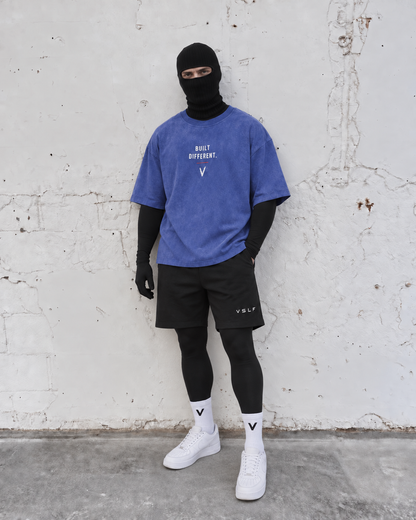 Built Different Tee - Washed Blue