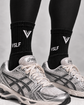 VSLF product on the matte fabric V model, performance-sock-black-01