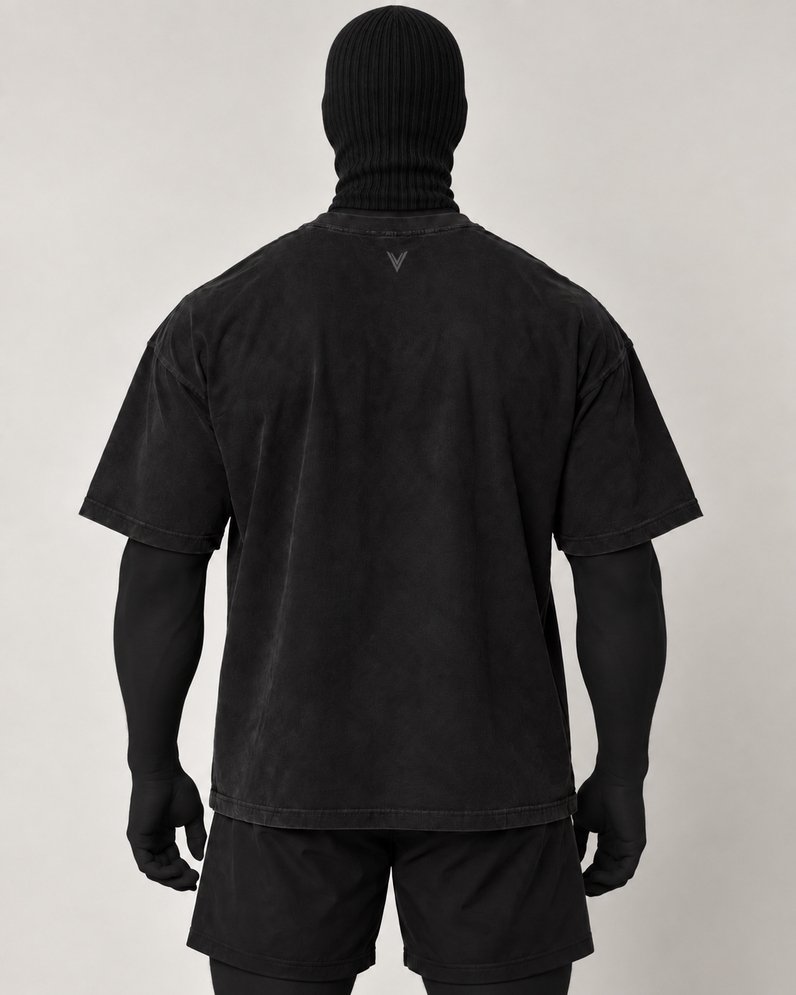 VSLF product photograph 01-03 in ribbed balaclava and matte morphsuit