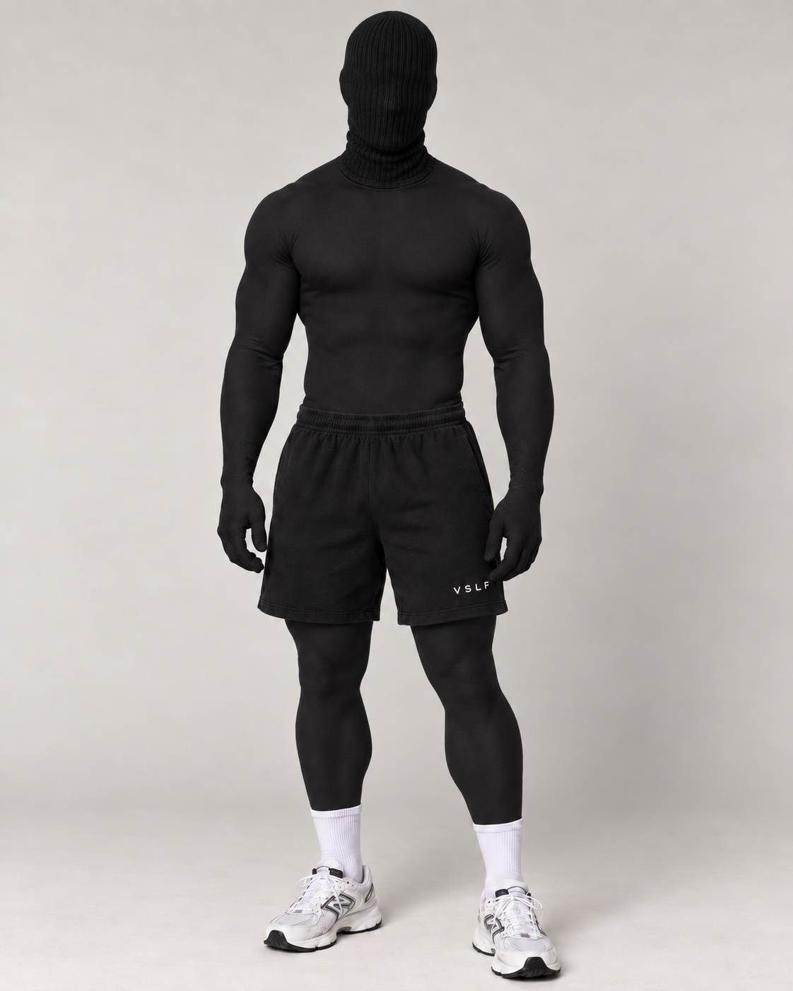 VSLF product photograph 03-05 in ribbed balaclava and matte morphsuit