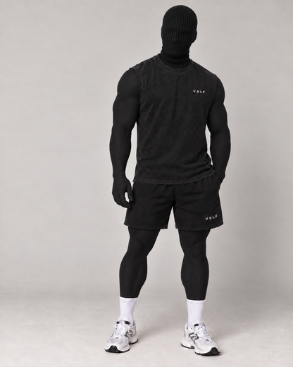 VSLF product photograph 04-04 on model with black ribbed balaclava and morphsuit