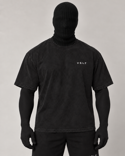 VSLF product photograph 05-01 on model with black ribbed balaclava and morphsuit
