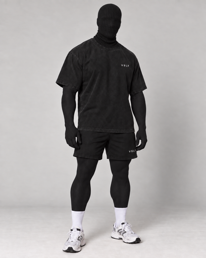 VSLF product photograph 05-05 on model with black ribbed balaclava and morphsuit
